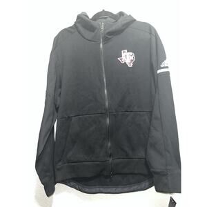 Texas A&M Aggies Hoodie Men’s Medium BlackAdidas Full Zip NCAA Climawarm Top New